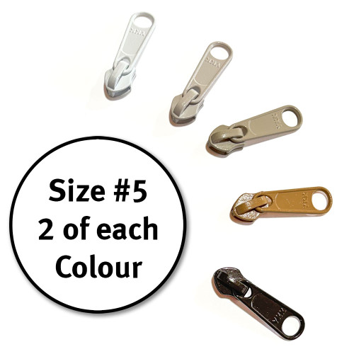 YKK #5 Non-Locking Zipper Slider 10pk Neutral