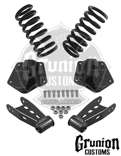 GMC Yukon 2/4" Lowering Kit, Front Coils, Rear Shackles and Rear Hangers