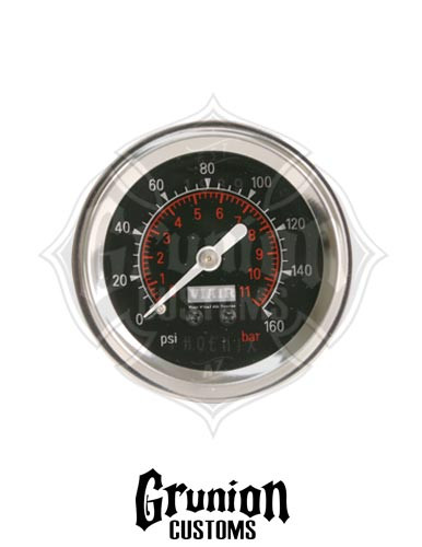 Viair Air Pressure Gauge 2" BLACK Face Single Needle 160 PSI 90088