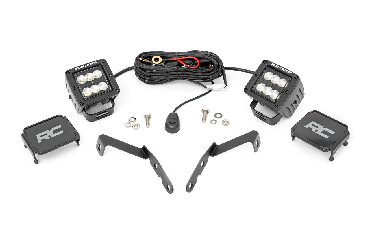LED Light | Ditch Mount | 2" Black Pair | Flood | Chevy 1500 (2007-2013)
