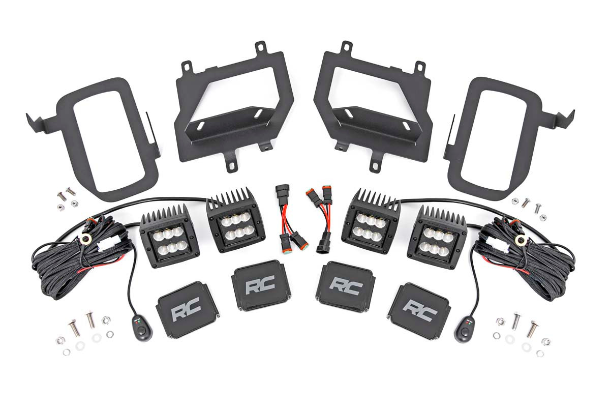 LED Light | Fog Mount | Dual 2" Black Pairs | Spot/Flood | Ford F-150 (15-17)