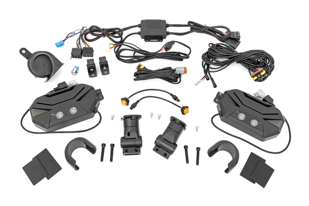 UTV Aluminum Side Mirrors | Blinker Kit | 1.5-2" Roll Cage (Universal)