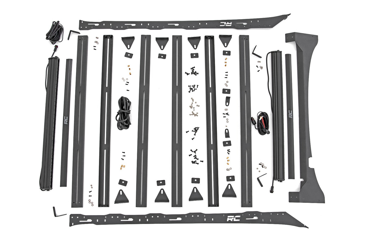Roof Rack | FR & RR 40 Inch Single Row BLK LEDs | Ford F-150 (19-20)