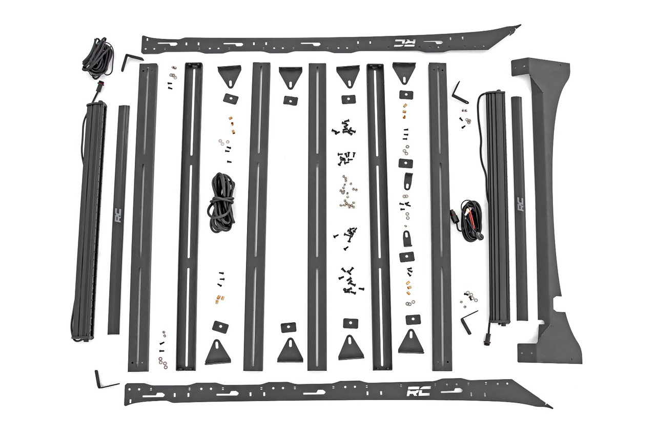 Roof Rack | FR & RR 40 Inch Single Row BLK LEDs | Ford F-150 (15-18)