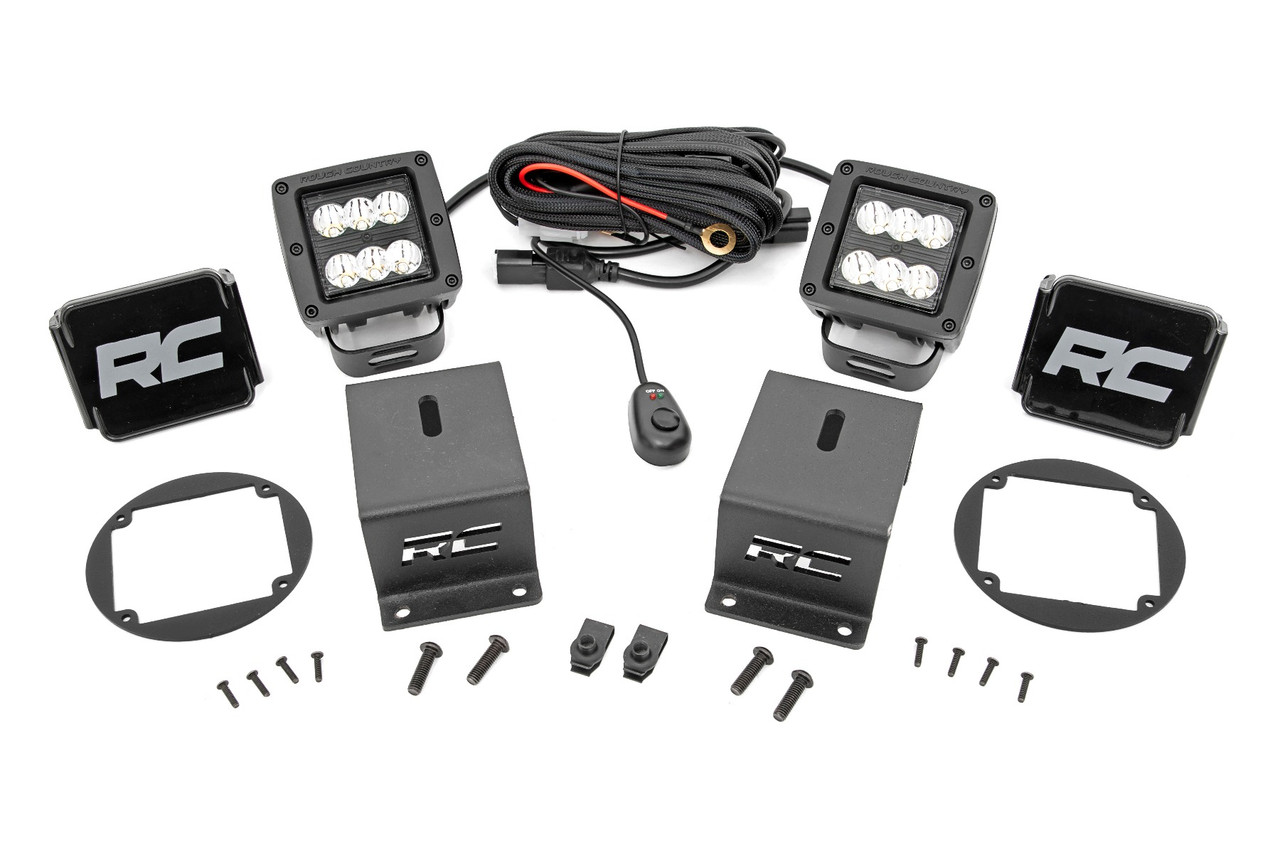 LED Light | Fog Mount | 2" Black Pair | Spot | Subaru Forester (14-18)
