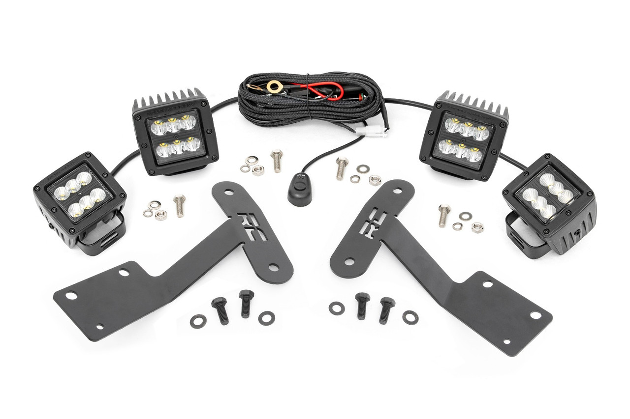 LED Light | Ditch Mount | Dual 2" Black Pairs | Spot/Flood | Toyota Tundra (14-21)