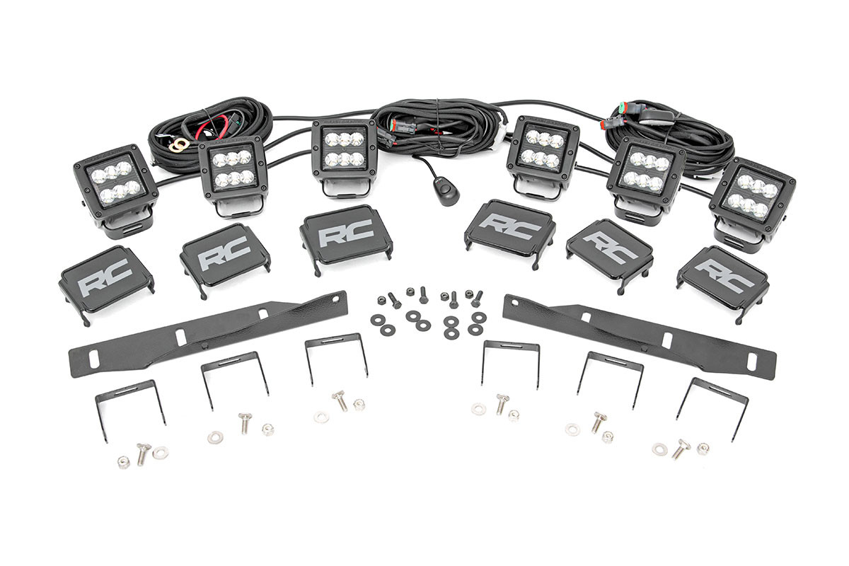 LED Light | Fog Mount | Triple 2" Black Pair | Ford Raptor (17-20)