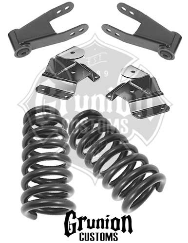 GMC C1500 2/4" Lowering Kit with Front Coils, Rear Shackles and Hangers
