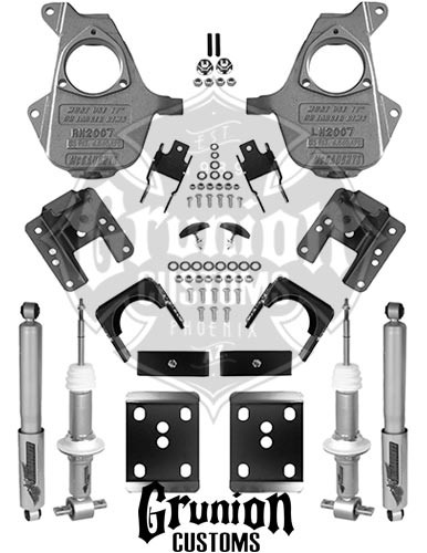 GMC Sierra 1500 2014-2016 Single Cab 3/5 - 4/6 Lowering Kit McGaughys 34170