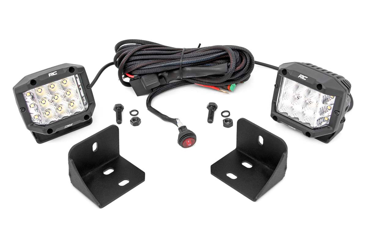 LED Light | Rear Cab Mount | 3" Chrome Pair | Wide Angle | Can-Am Defender (16-22)