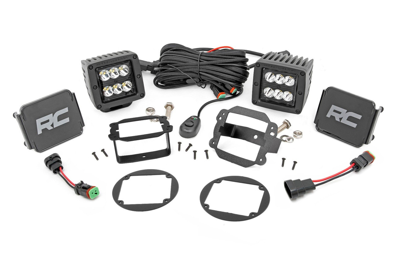 LED Light | Fog Mount | 2" Black Pair | Jeep Wrangler JK  (10-18)