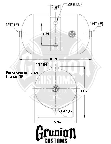 Viair 1 Gallon Air Tank 150 PSI 4 - 1/4" NPT Ports 91014
