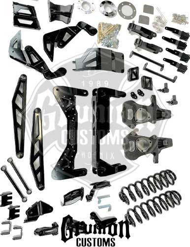 Chevy Tahoe Suburban 1500 2007-2013 Auto Leveling 7" Lift Kit Black Stainless McGaughys 50739