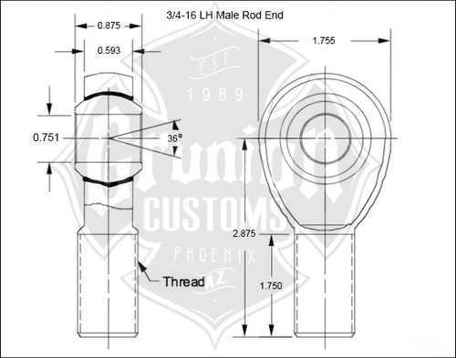 Chromoly Panhard Bar Rod End Kit 3/4 x 3/4-16 Heim Joint Bung, Spacers, Jam Nuts