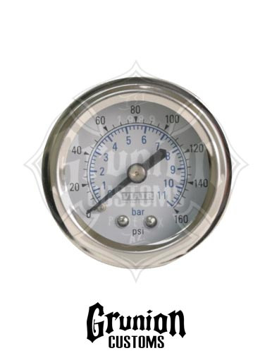 Viair Air Pressure Gauge 1.5" WHITE Single Needle 160 PSI 90084