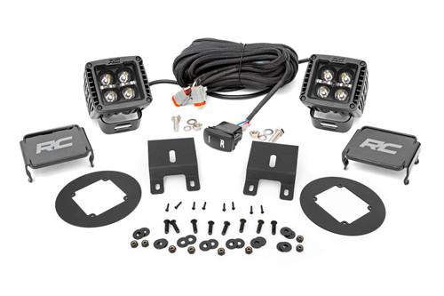 LED Light | Fog Mount | 2" Black Pair | White DRL | Subaru Outback (15-19)