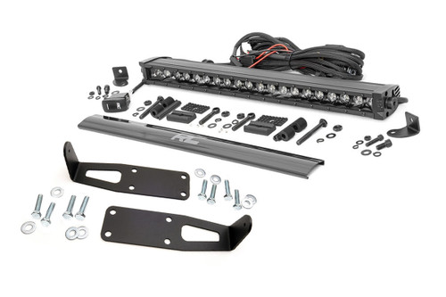 LED Light | Bumper Mnt | 20" Black Single Row | White DRL | Ram 2500 (10-18)