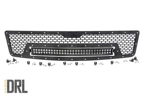 Mesh Grille | 30" Dual Row LED | Black | Amber DRL | Chevy Silverado 1500 (07-13)
