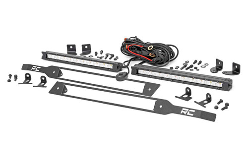 LED Light | Grille Mount | 10" Chrome Slimline Pair | Chevy Silverado 1500 (19-22)