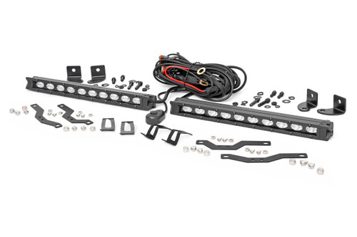 LED Light | Grille Mount | 10" Black Slimline Pair | Ford F-150 (18-20)