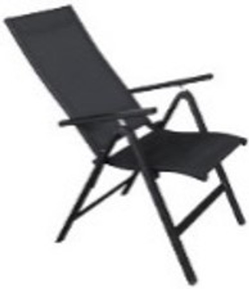 Livia deluxe padded aluminum high back sling folding and recliner chair.