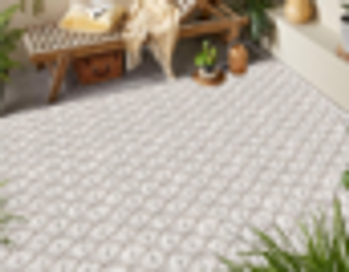 Collection Charm-Ecru with texture Pet yarn rugs for outdoor/indoor 5'x 7'