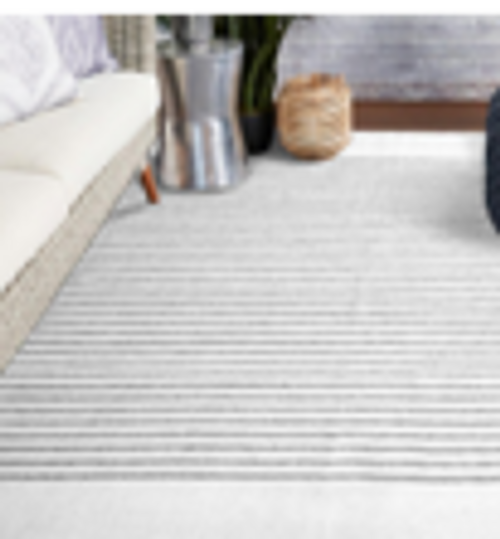 Collection Elements-Grey stripe Pet yarn rugs for outdoor/indoor 9'x12'