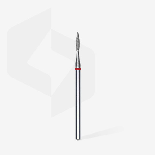 DIAMOND NAIL DRILL BIT  Pointed "Flame" - Red - 1.6