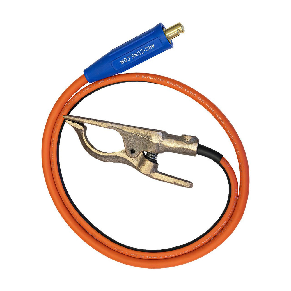 300 Amp Flat Jaw Ground Cable - 5' Shorty Whip to LC-40 Male - Arc