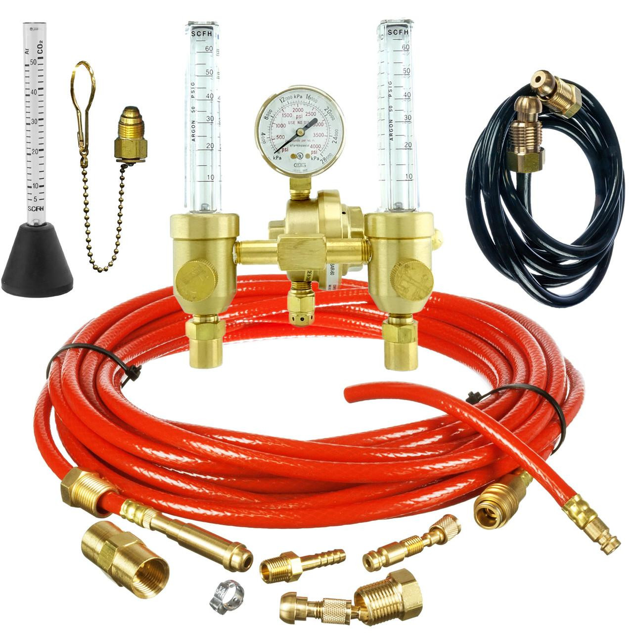 Premium Dual Argon Flowmeter/Regulator | Arc-Zone