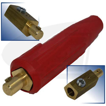 Lenco 250 Amp Large Dinse Style Machine Connector - Red 