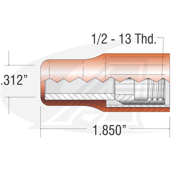 Profax Insulated Nozzle 2" Stickout For 1260 & 2640 Self Shield Flux Core Guns (Pack of 10) 