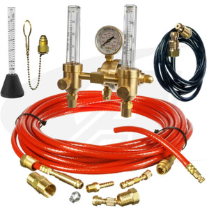 Genstar Technologies Dual Helium Flowmeter Regulator w/Gas Hose 