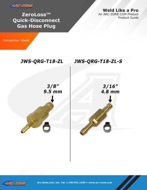 ZeroLoss™ Double Shut-Off QD Gas Hose Plug for Existing TIG Systems
