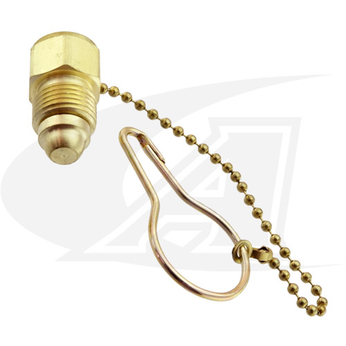 Western Enterprises Gas Line Plug w/ Leash Chain 5/8"- 18 Male 