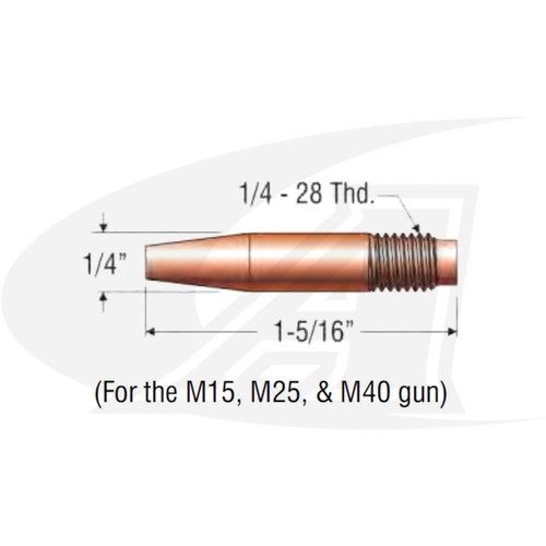 Profax Miller Style Tapered MIG Contact Tip (Pack of 25) Profax Miller Style Tapered MIG Contact Tip (Pack of 25)