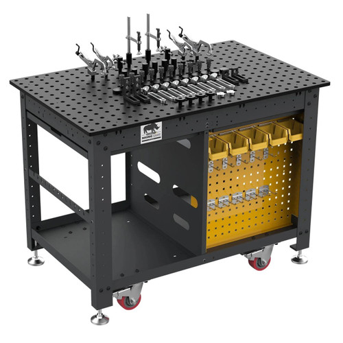 StrongHand Tools Rhino Cart™ Mobile Fixturing Station, 48" x 30" with 66 Piece Fixturing Kit StrongHand Tools Rhino Cart™ Mobile Fixturing Station, 48" x 30" with 66 Piece Fixturing Kit
