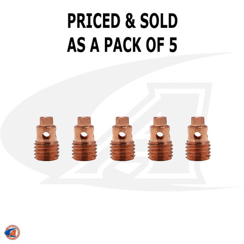 CK Worldwide Collet Bodies, .020" - 3/32" for 8 Series (WP-24) TIG Torches (Pack of 5) 
