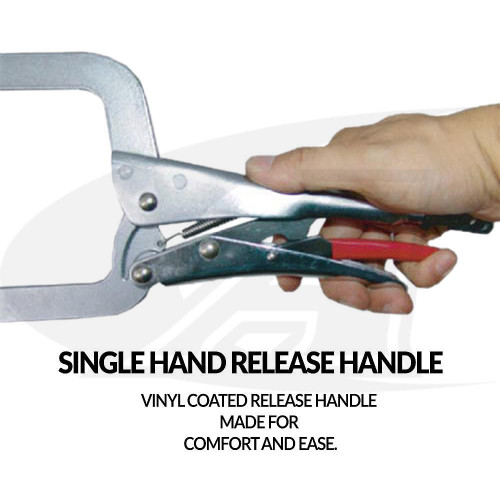 StrongHand Tools Locking C-Clamp Welding Pliers - Swivel Pad 