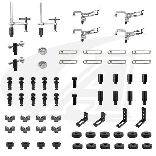 StrongHand Tools Rhino Cart™ Mobile Fixturing Station, 60" x 30" with 66 Piece Fixturing Kit 