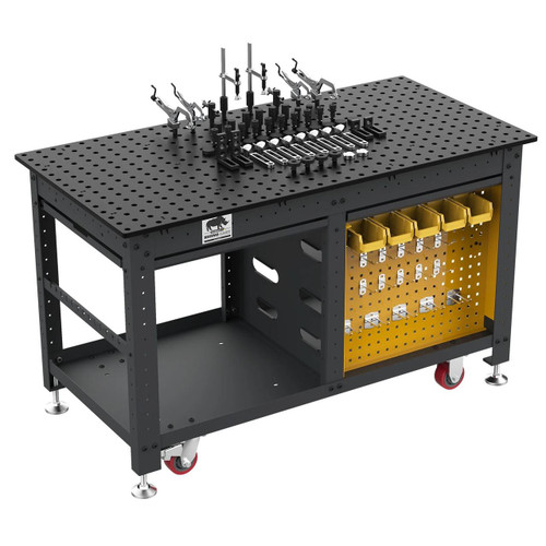 StrongHand Tools Rhino Cart™ Mobile Fixturing Station, 60" x 30" with 66 Piece Fixturing Kit StrongHand Tools Rhino Cart™ Mobile Fixturing Station, 60" x 30" with 66 Piece Fixturing Kit
