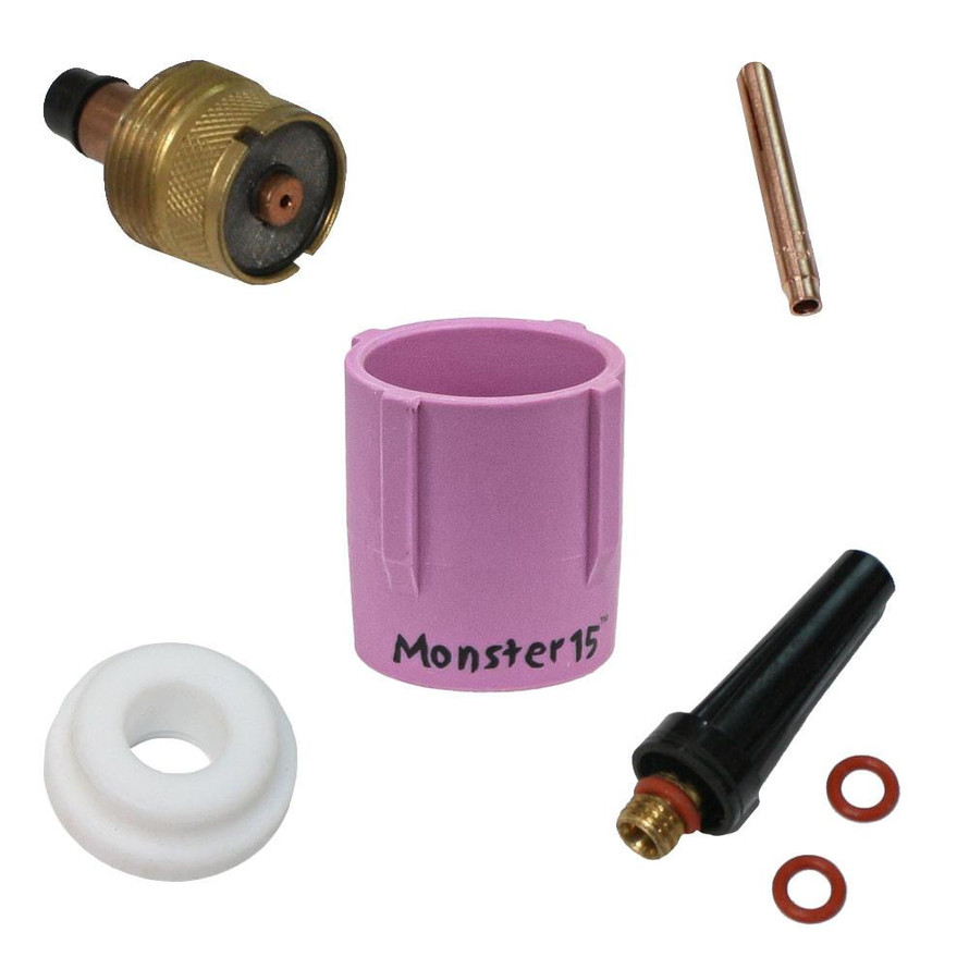 Arc-Zone Pro Monster15 Heavy-Duty Gas Lens Kit: 9, 20 & 2 Series 