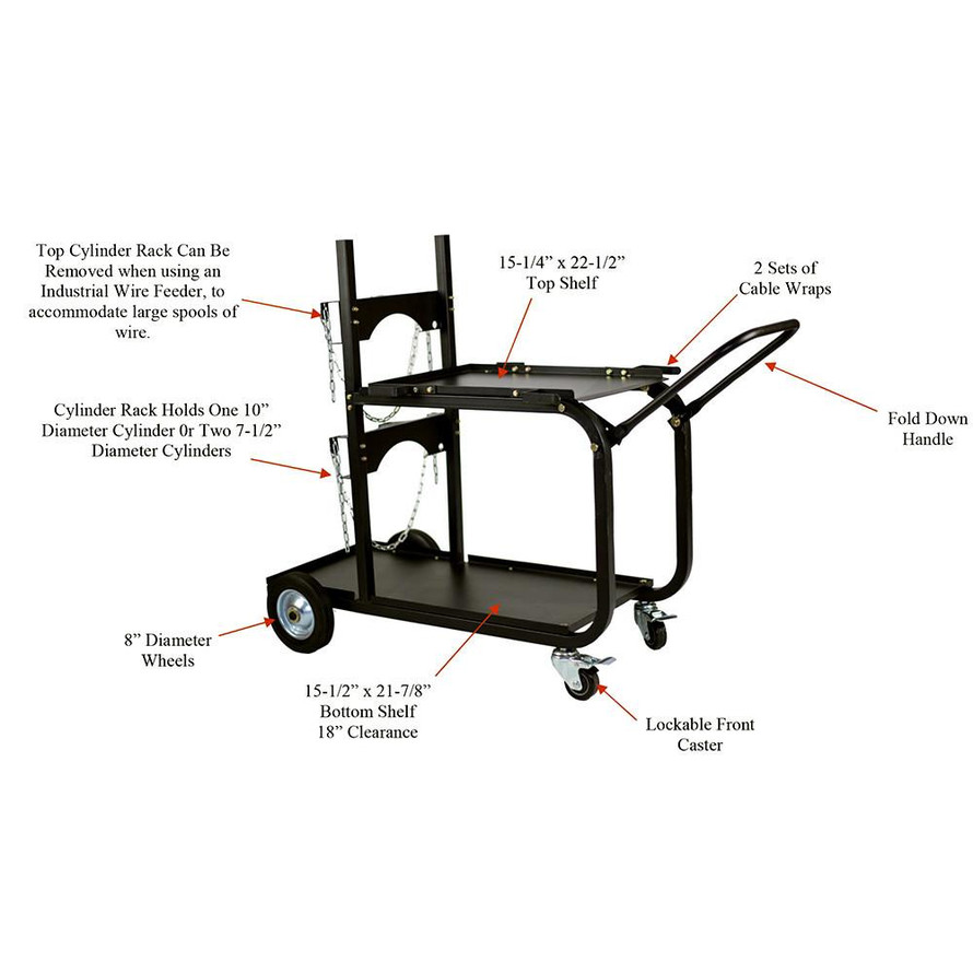 Metal Man Large Universal Welding Cart w/ Folding Handle 