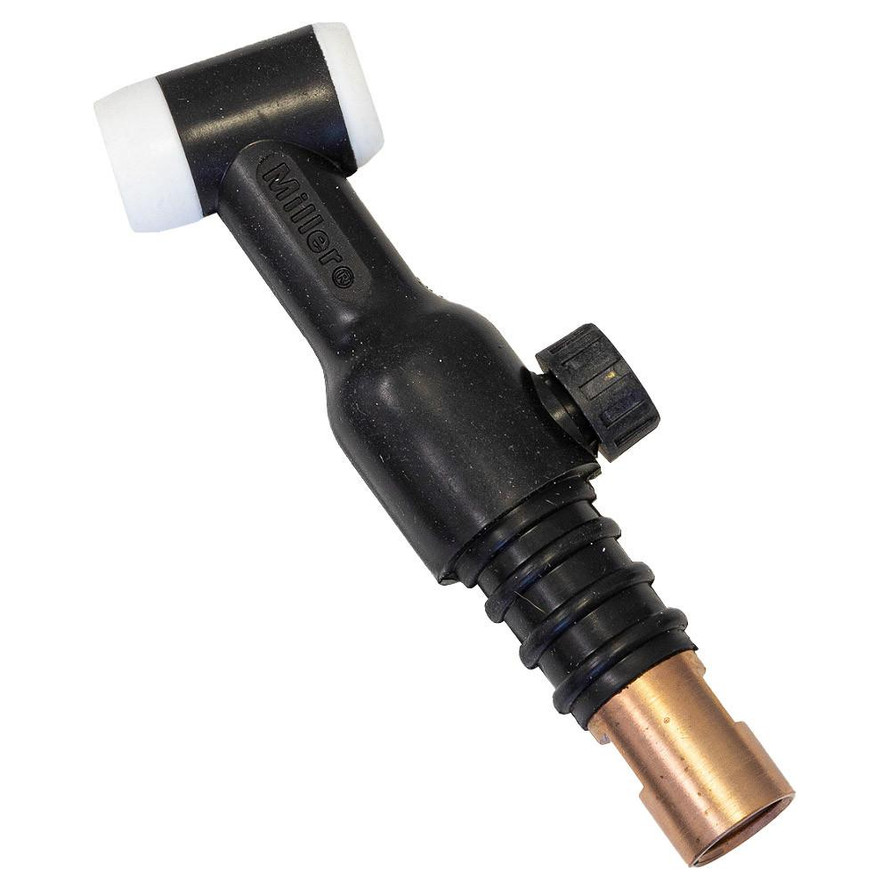 Miller/Weldcraft WP-26V Rigid Head w/ Valve Air-Cooled, 200 Amp Rubber Cable - 200 Amp Air-Cooled TIG Torch Body With Rigid 70º Head and built in gas valve 