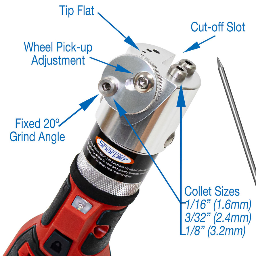 Cordless Sharpie SD™ Tungsten Grinder 20° Grind Angle