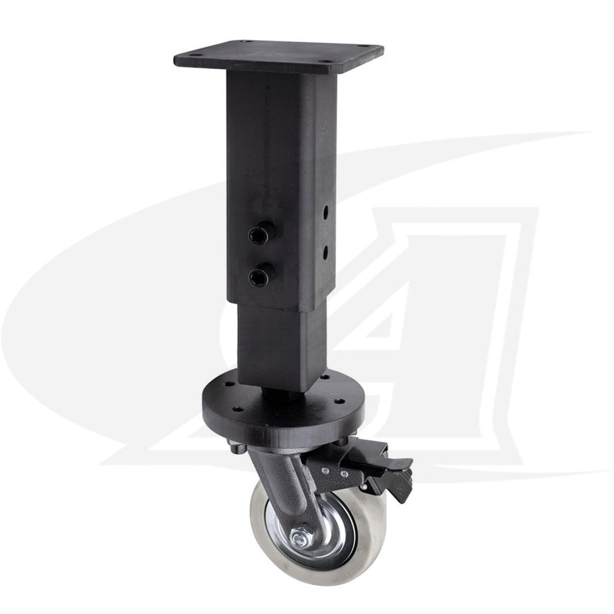 StrongHand Tools Alpha 28™ Adjustable Height Table Leg, Caster & Brake: 550-750 