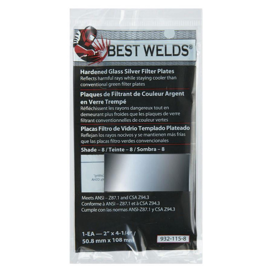 Best Welds Silver Mirror Glass Filter Plate 2 X 4 14  47703