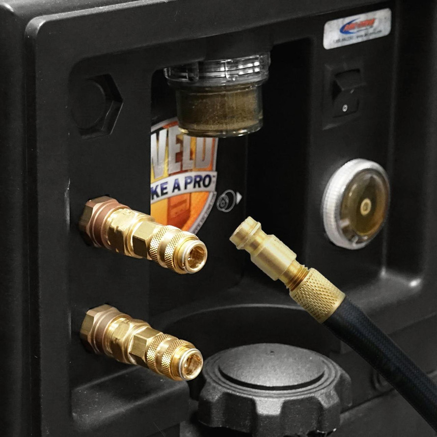 Arc-Zone Pro Quick-Release Single Shut-Off TIG QD Large Pin to 3/16" ID Hose 