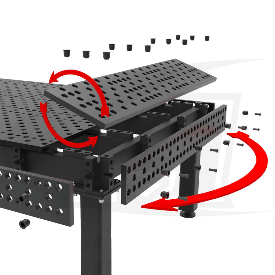 StrongHand Tools Alpha 28 Welding Tables w/ Six Legs, 2.4 x 1.2 M 