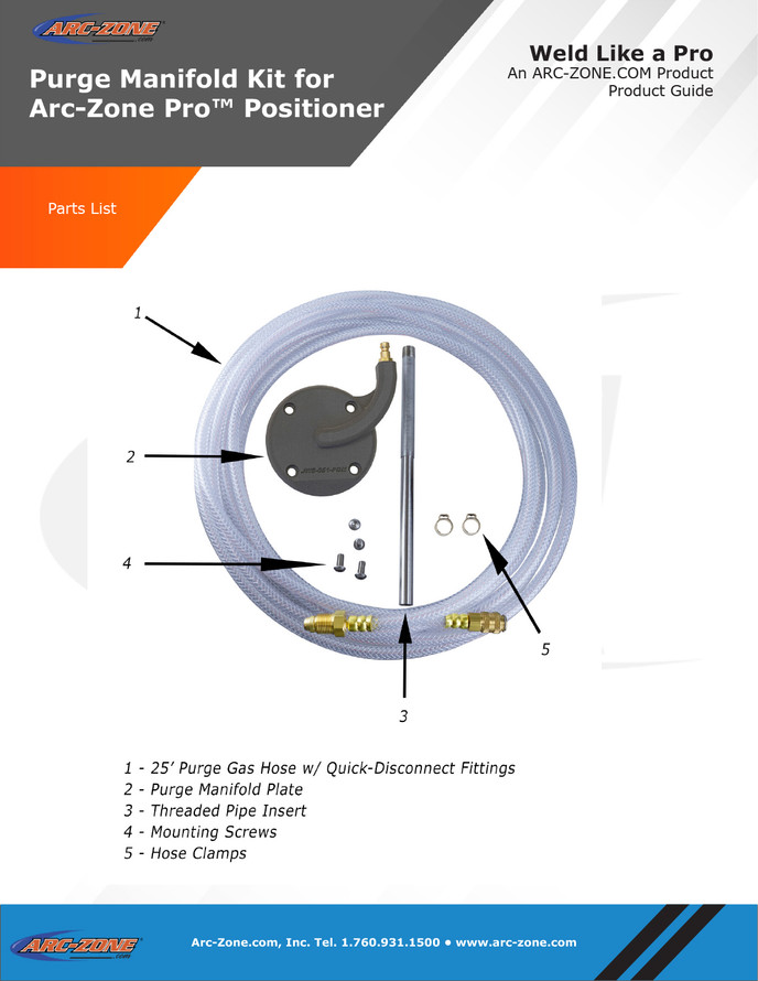 Purge Manifold Kit for Arc-Zone Pro™ Positioner